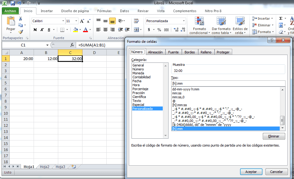 Cómo sumar horas en Excel