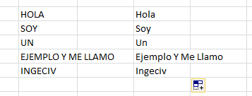 Primera letra en mayúscula en Excel