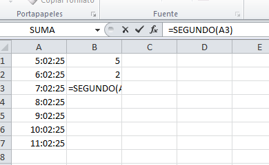 Ejemplos de las funciones de tiempo en Excel