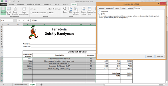 Como proteger celdas seleccionadas en una hoja de Excel