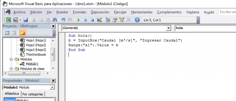 Entrada y salida de datos en Macros en Excel