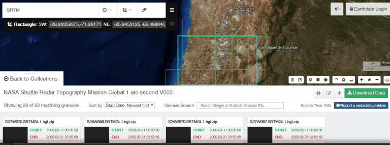 Descargar Imágenes ASTER o STRM desde EARTHDATA NASA